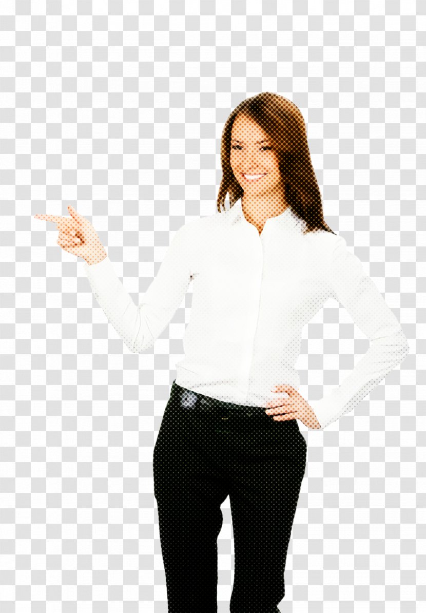 White Clothing Arm Standing Sleeve - Gesture - Hand Shirt Transparent PNG