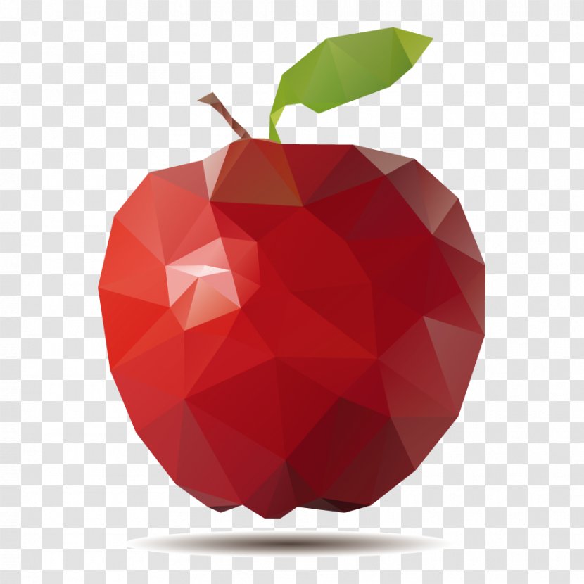 Apple Polygon Clip Art - Red - Vector Transparent PNG