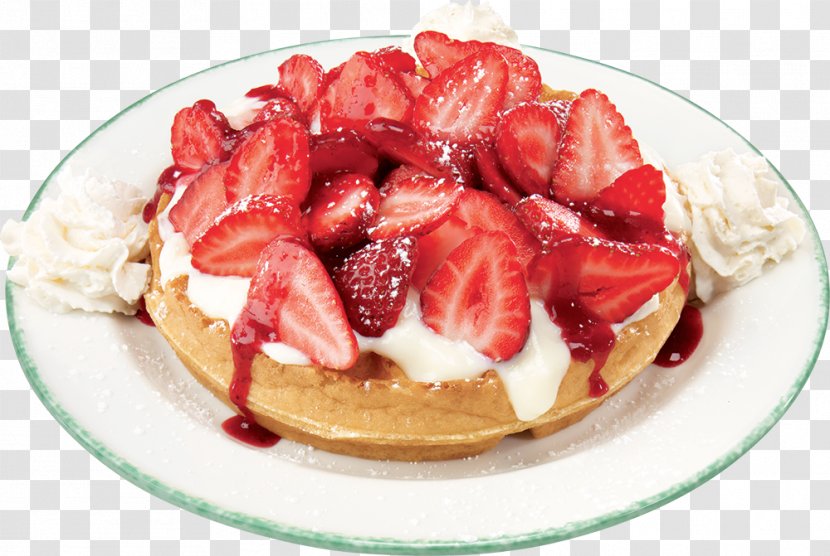 Belgian Waffle Strawberry Breakfast Cream - Strawberries Transparent PNG