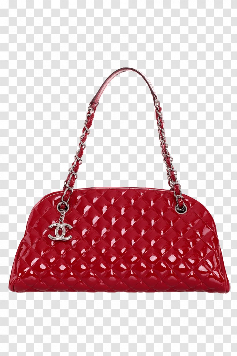 Chanel Tote Bag Leather Handbag - Patent - Red Lingge Female Models Transparent PNG