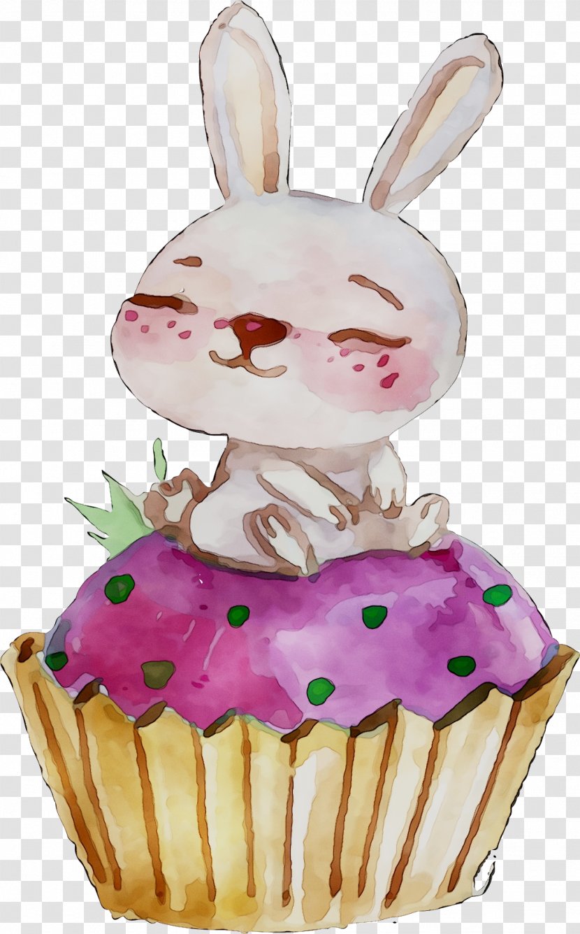 Cupcake Easter Bunny - Rabbits And Hares Transparent PNG