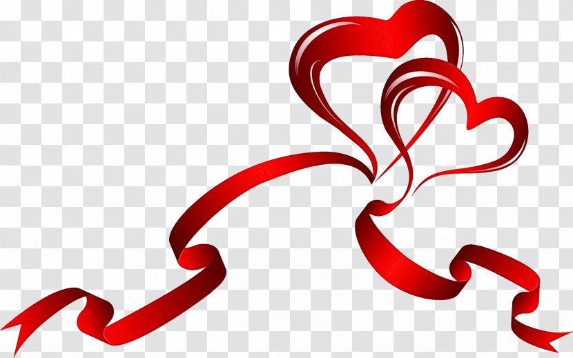 Valentines Day Ribbon - Awareness - Love Red Transparent PNG