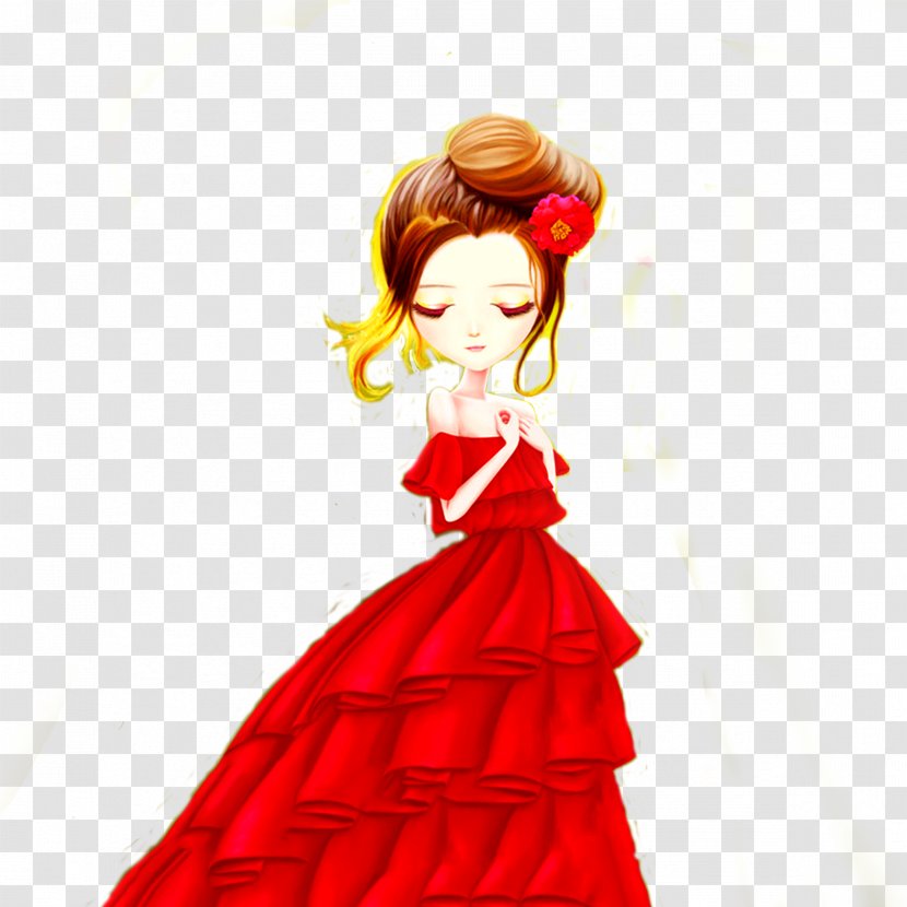 Cartoon - Watercolor - Bride Transparent PNG