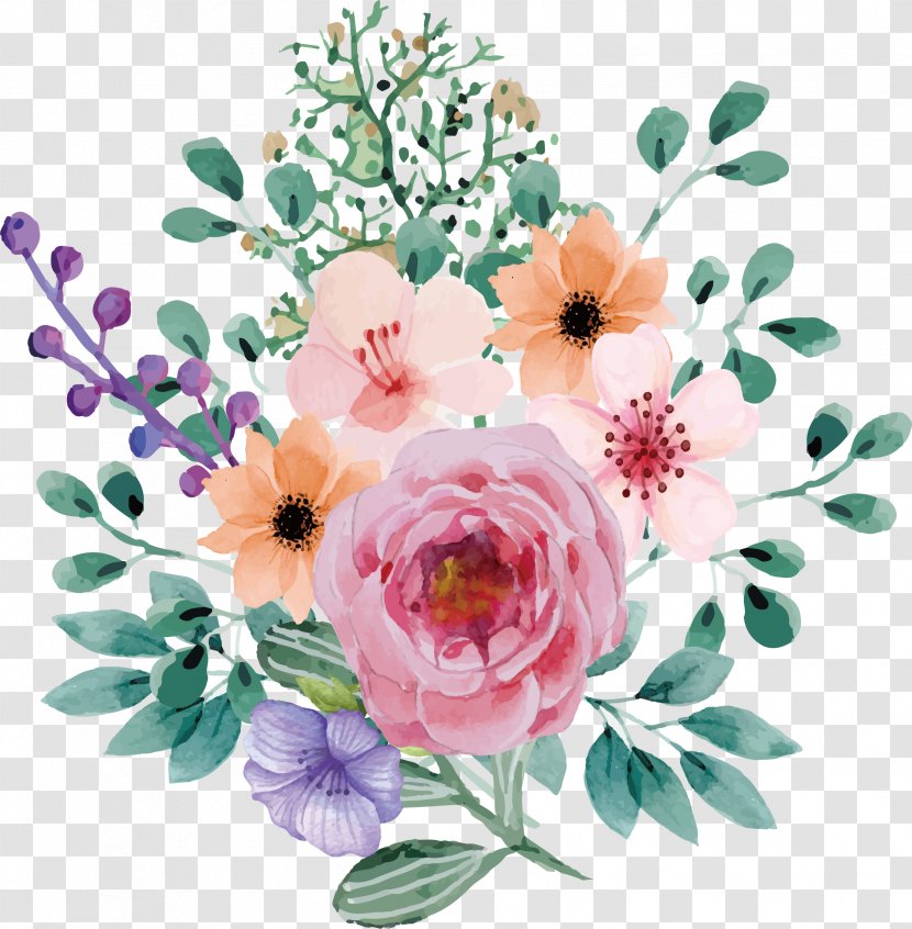 Wedding Invitation Flower Bouquet - Arranging - Beautiful Hand Holding Flowers Transparent PNG