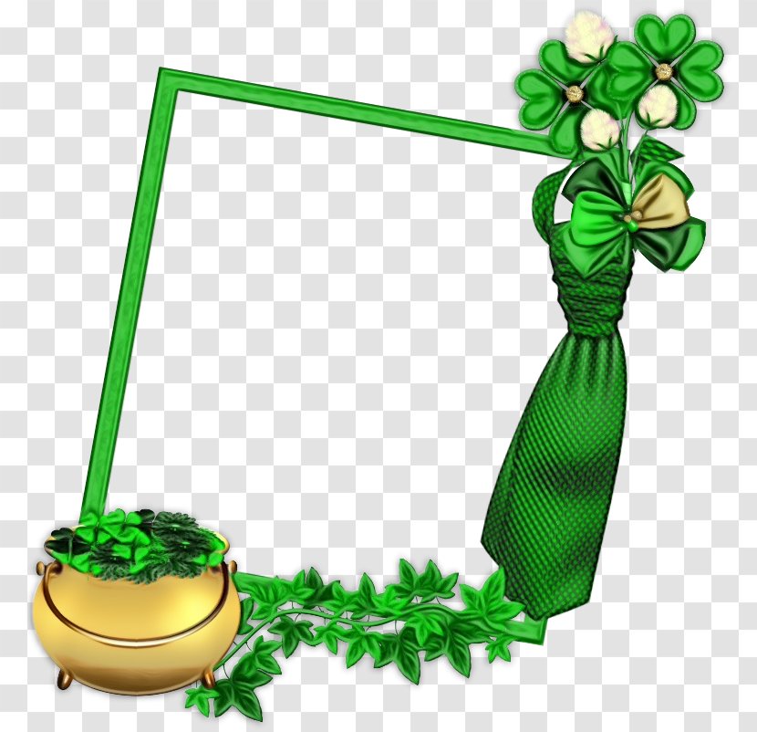 Green Leaf Background - Plant Stem - Clover Symbol Transparent PNG