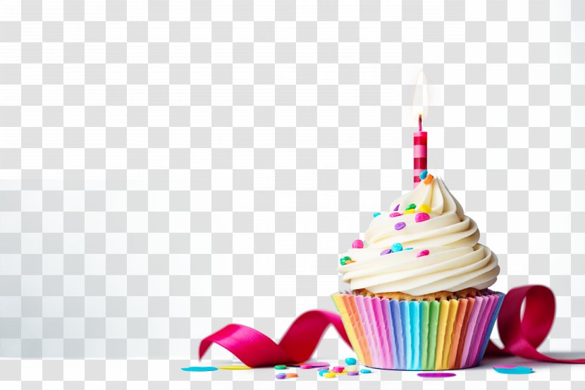 Cupcake Birthday Cake Stock Photography Royalty-free - Flavor - High-definition Picture Of A Red Candle Inserted On Transparent PNG