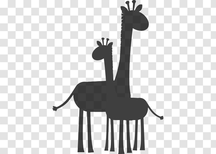 Giraffe Family Northern Green Clip Art - Wildlife - Black Transparent PNG