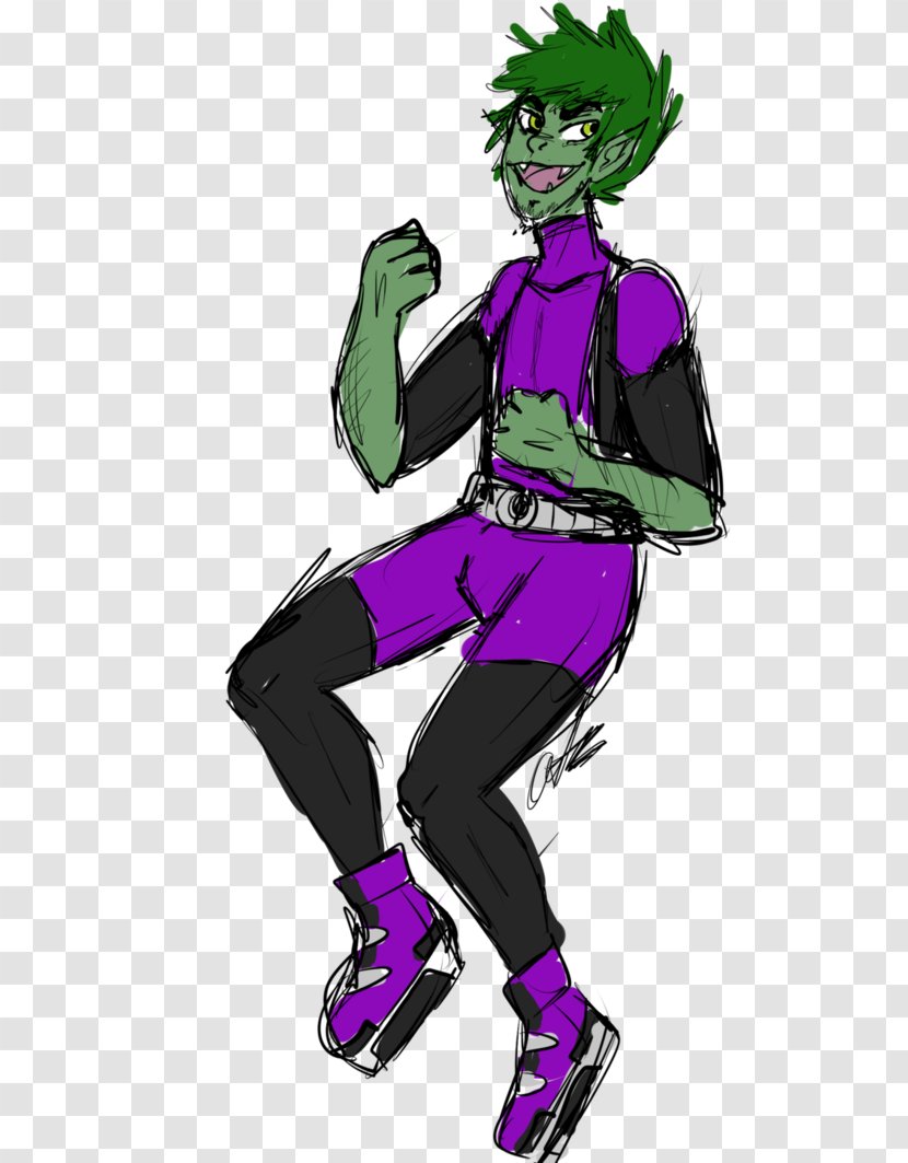 Joker Supervillain Purple Costume Design - Frame - Beast Boy Transparent PNG