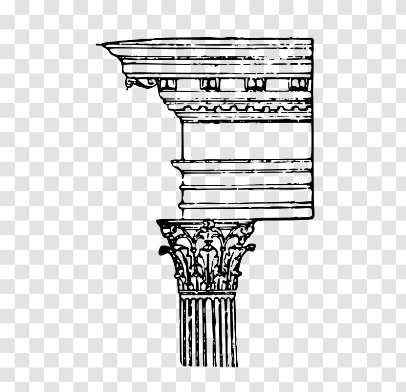 Classical Architecture Column Capital Corinthian Order - Columns Drawing Transparent PNG