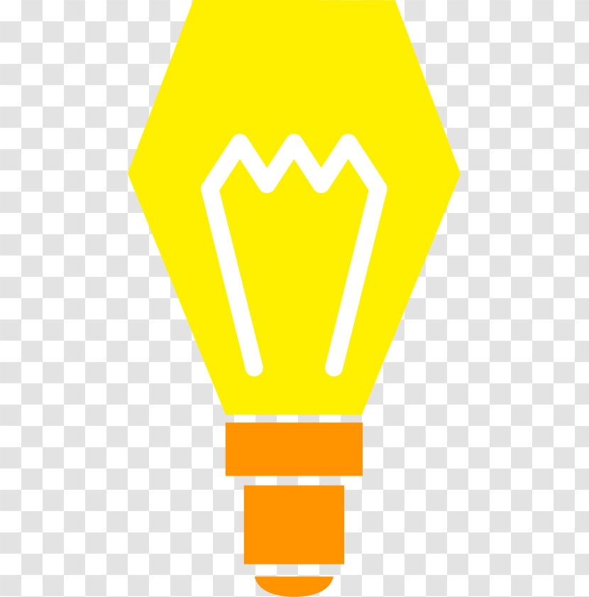 Yellow Incandescent Light Bulb - Vector Design Transparent PNG