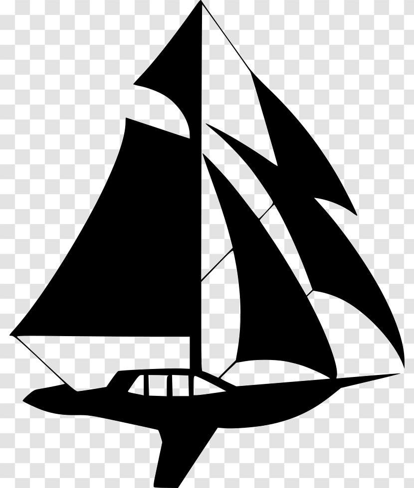 Sailing Ship Sailboat - Black And White - Sail Transparent PNG