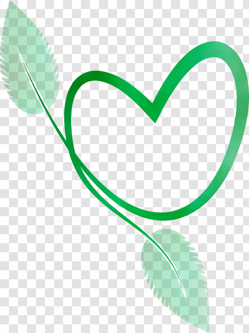 Leaf Green Line Heart Biology Transparent PNG