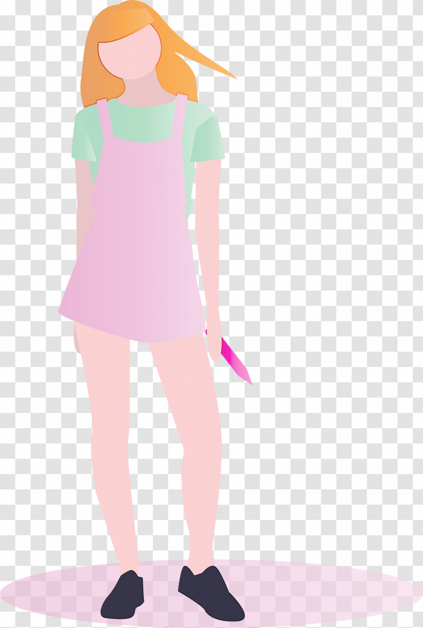 Standing Pink Shoulder Costume Transparent PNG