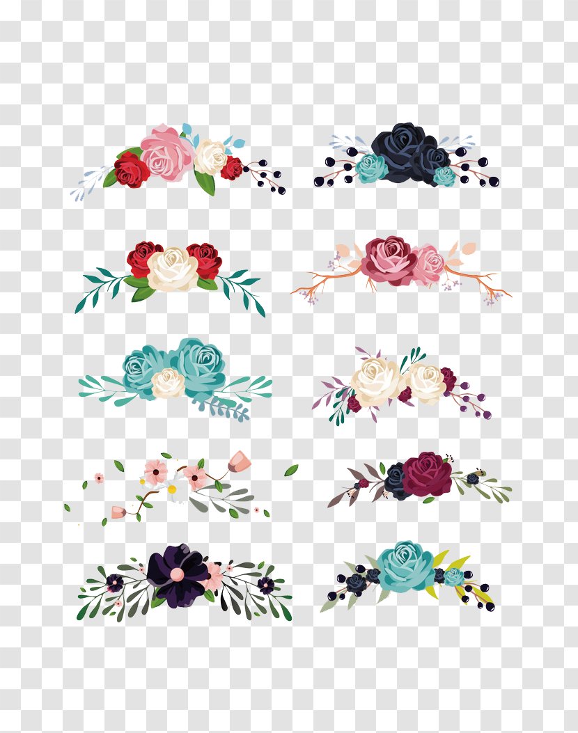 Flower Euclidean Vector Clip Art - Floral Decoration Collection Material Transparent PNG