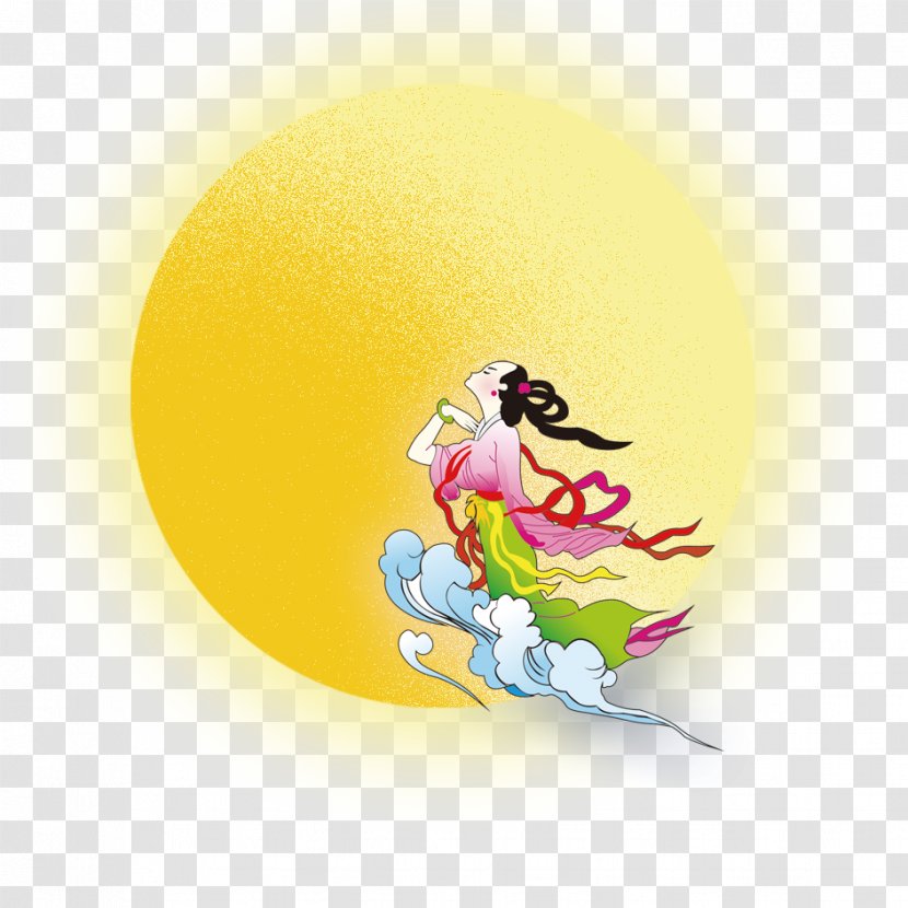 Mooncake Mid-Autumn Festival Change U5ae6u5a25u5954u6708 8u670815u65e5 - Moon - The Goddess Chang's Fly To Transparent PNG