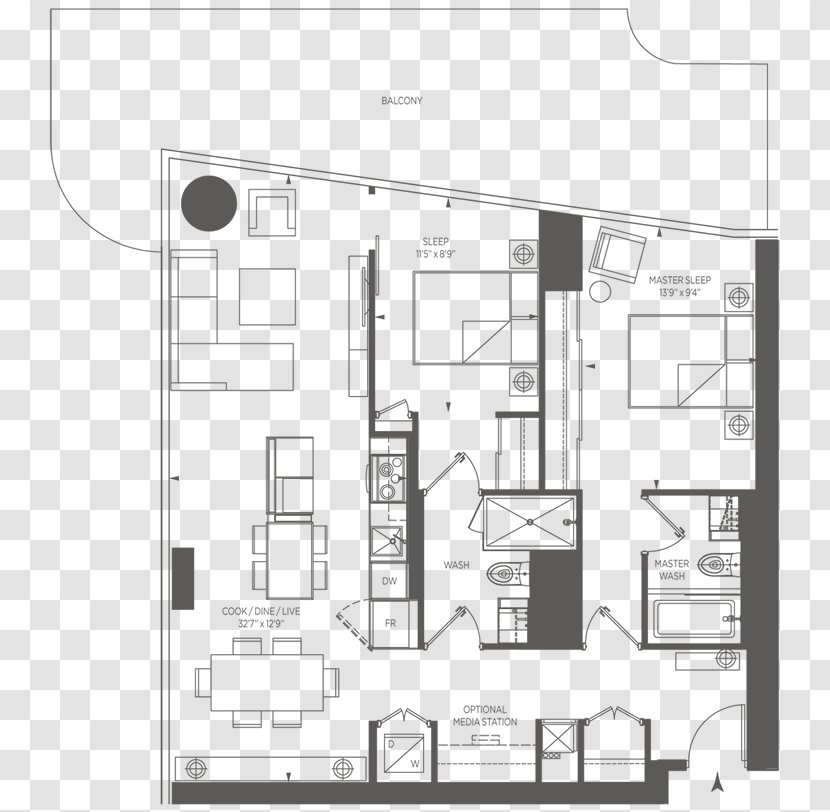 Floor Plan One Bloor Street East House Apartment - Rectangle Transparent PNG