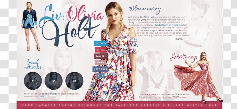 Dress Fashion Design Advertising Pattern - Brand - Olivia Holt Transparent PNG