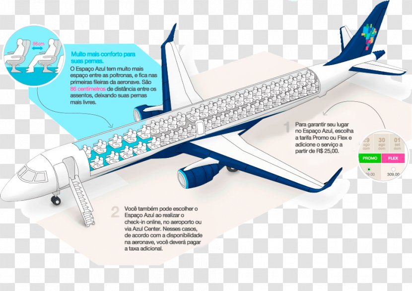 Azul Brazilian Airlines Flight Embraer 195 190 - Aerospace Engineering - Travel Transparent PNG
