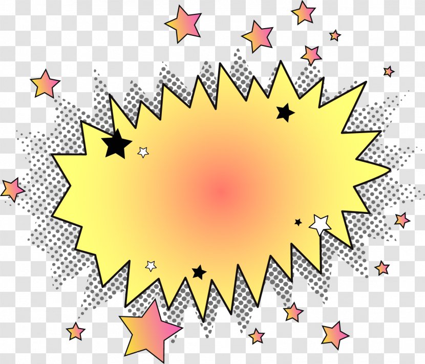 Text Box Explosion Computer File - Vector Colored Stars Explode Textbox Transparent PNG