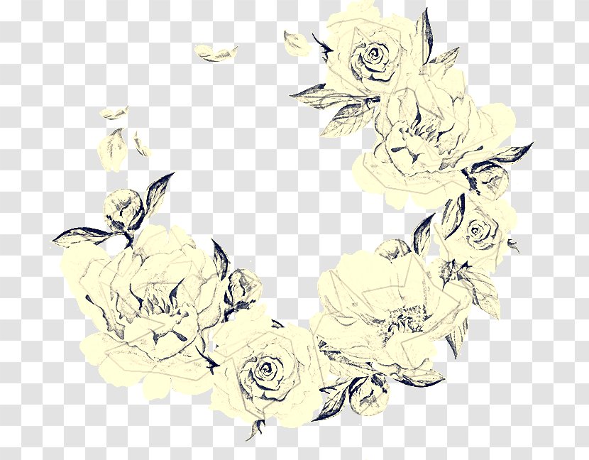Rose - White - Drawing Fashion Accessory Transparent PNG