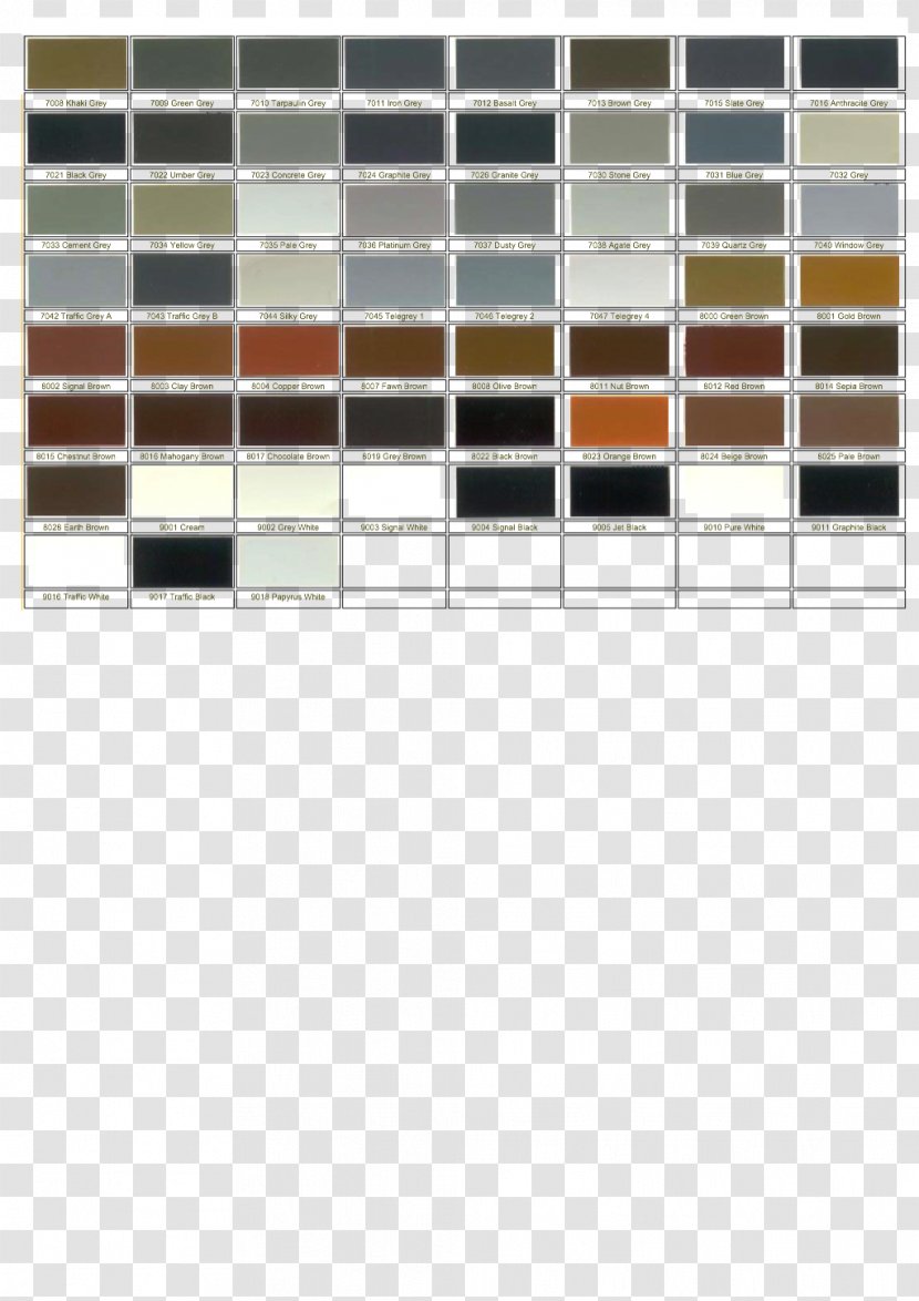 RAL Colour Standard Color Chart Electronic Code Pantone - Paint Transparent PNG
