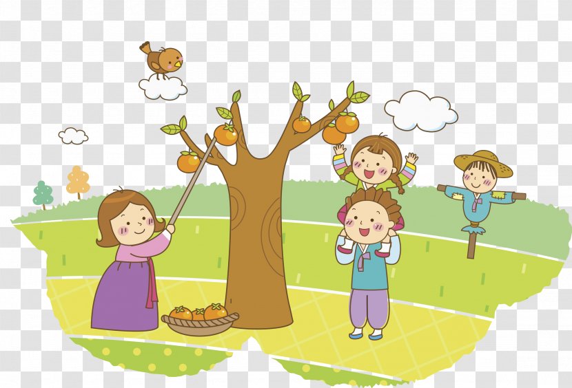 Illustration - Art - The Baby Picked Apples Transparent PNG