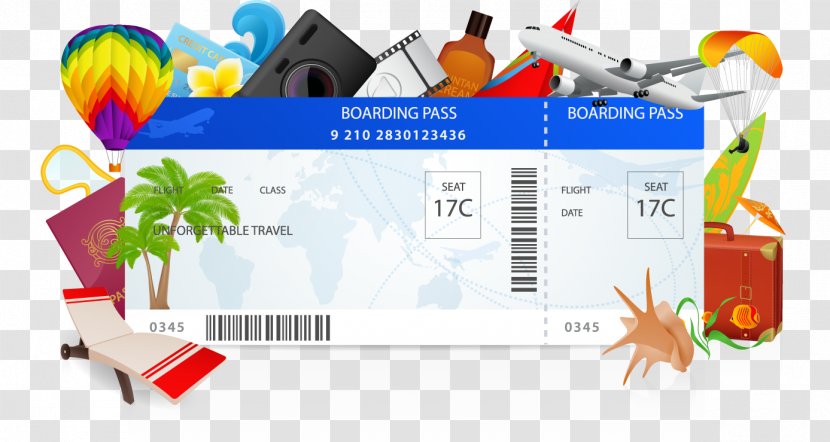 Flight Airplane Aircraft Boarding Pass Airline Ticket - Flights Famous Sights Set Creatives Transparent PNG
