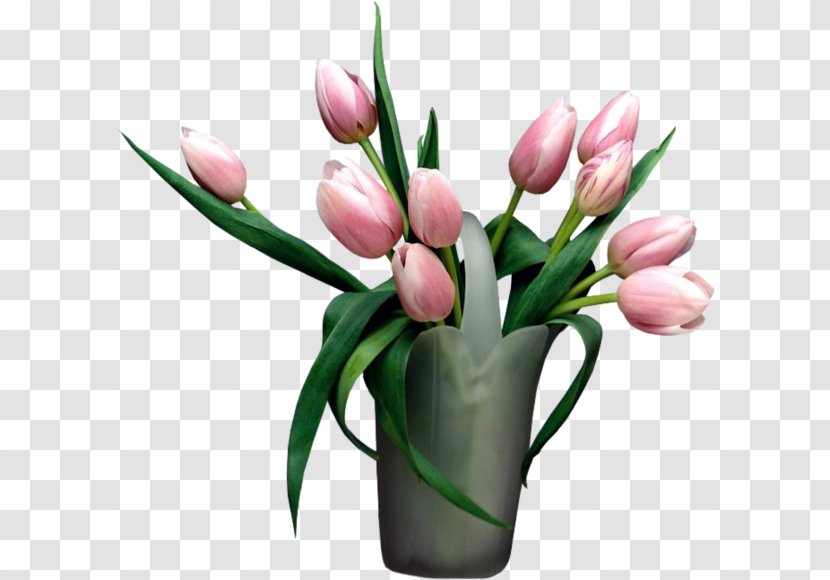 Vase Mit Blumen Flower Bouquet Tulip - Flowering Plant Transparent PNG