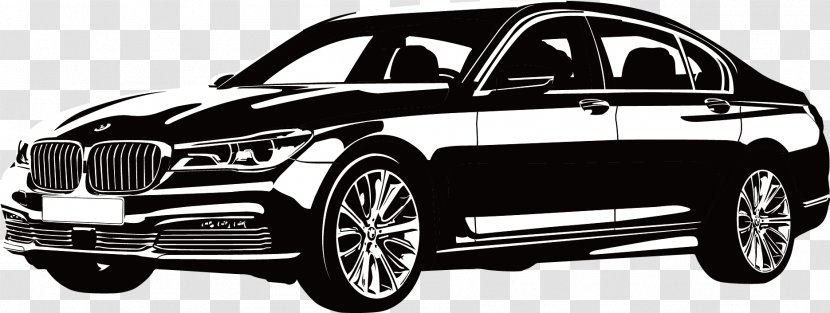 Car BMW 600 Luxury Vehicle - Brand - Black And White Transparent PNG