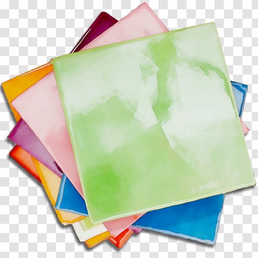 Watercolor Paper - Wet Ink - Postit Note Origami Transparent PNG