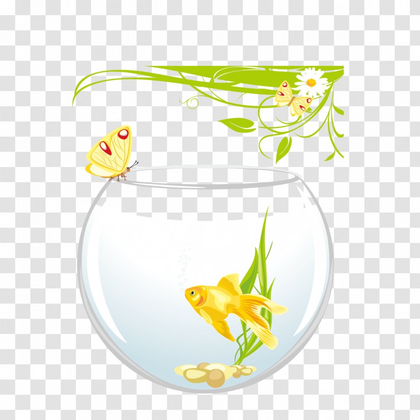 Koi Carassius Auratus Illustration - Plant - Fish And Butterflies Transparent PNG