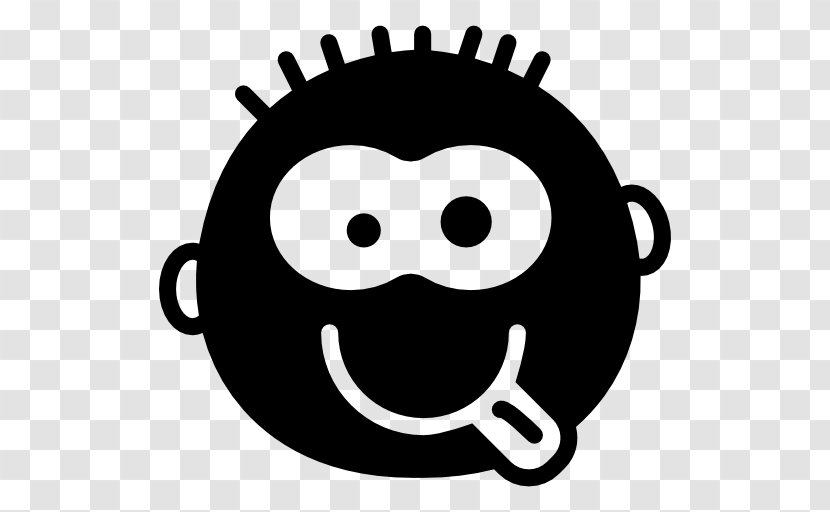 Emoticon Smiley - Black And White Transparent PNG