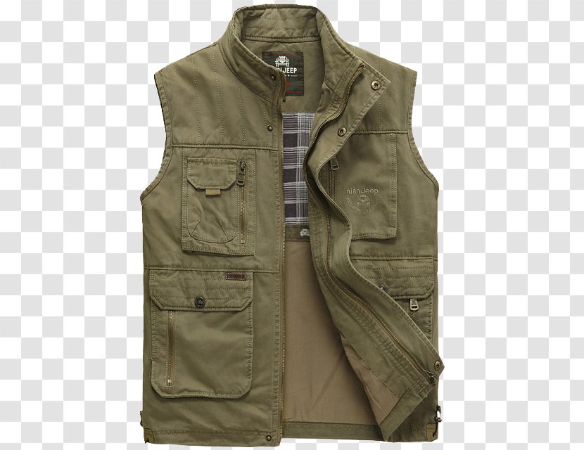 Jeep Waistcoat Jacket Vest Pocket - Sleeveless Shirt - Men's Army Green 360 Wallpaper Gallery Transparent PNG