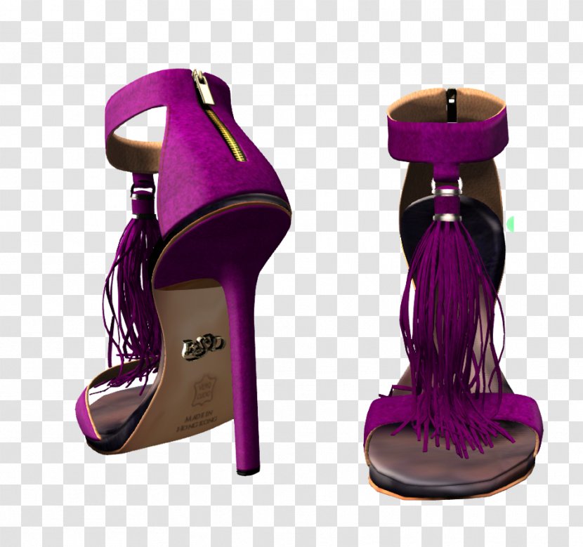 Sandal High-heeled Shoe - Purple Transparent PNG