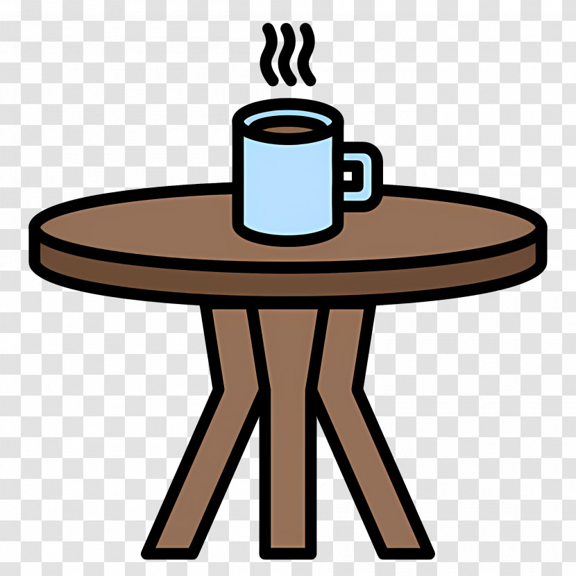 Coffee Table - Table With Blue Coffee Mug And Steam Transparent PNG