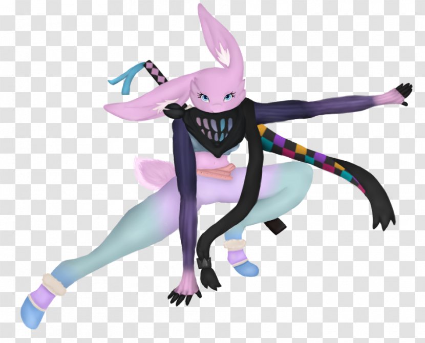 Cartoon Figurine Legendary Creature - Purple - Ninja Bunny Transparent PNG