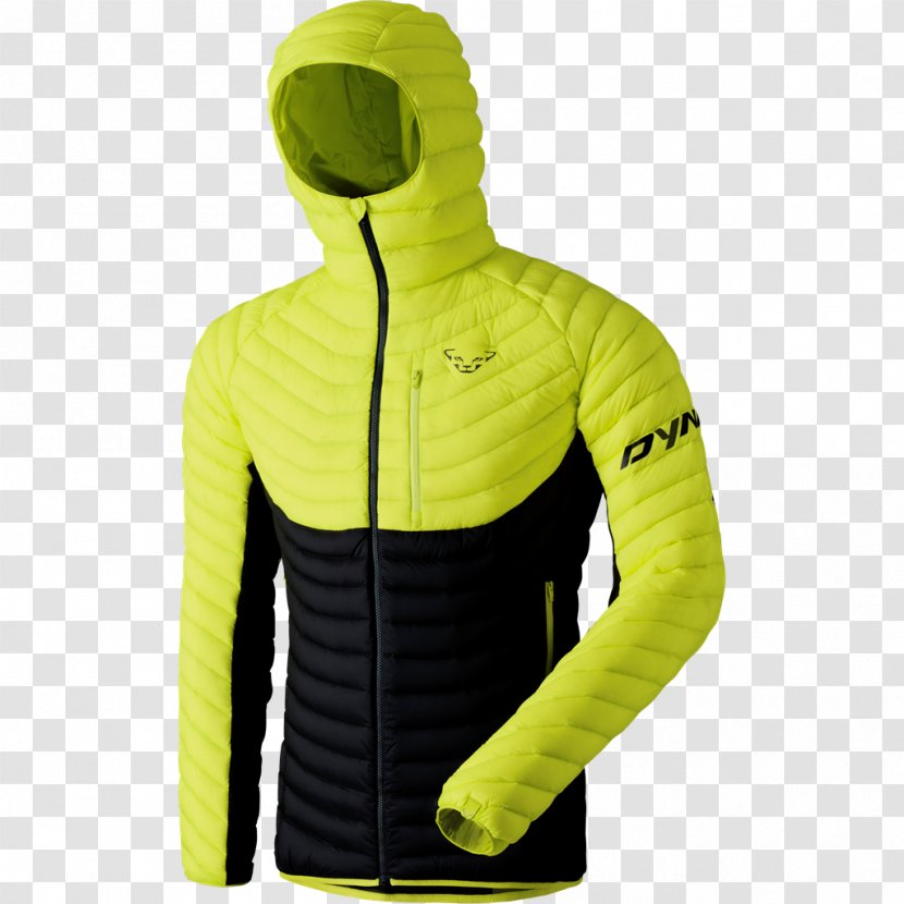 Mens Dynafit Radical Down Hood Jacket Hoodie Coat - Yellow Transparent PNG