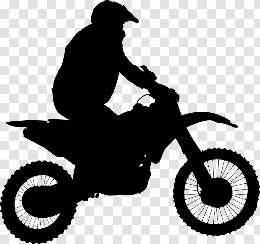 Motocross Motorcycle Silhouette Clip Art - Monochrome Photography Transparent PNG