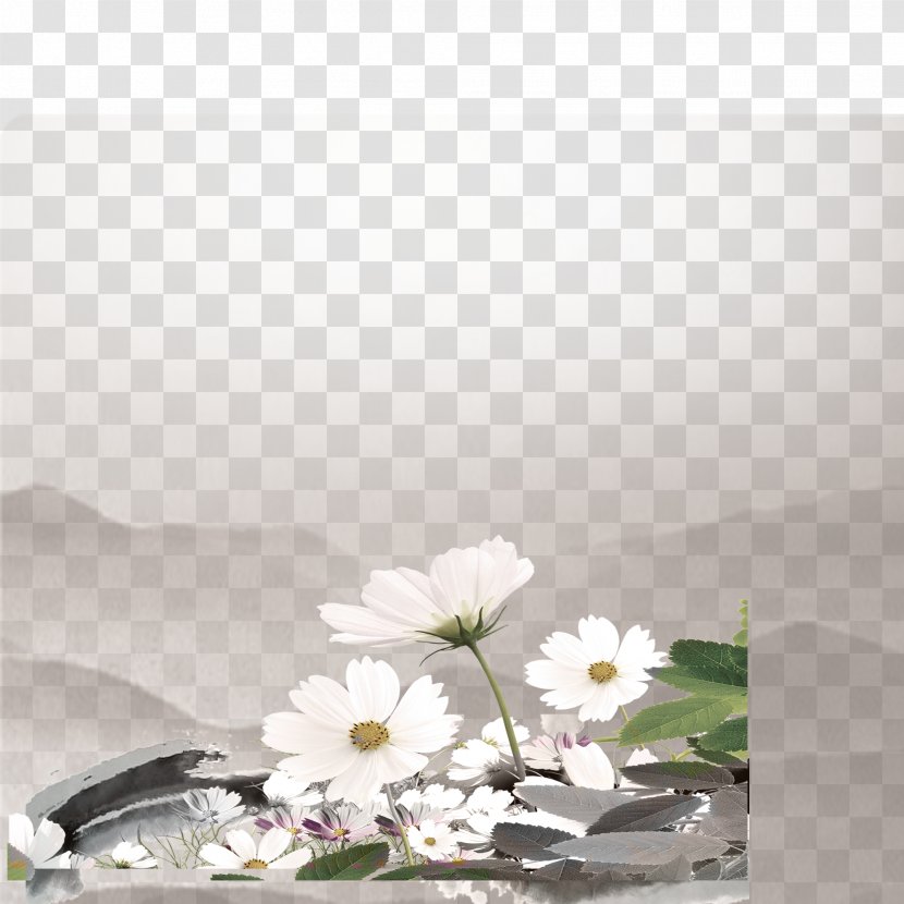 Floral Design Art Mu1ef9 Thuu1eadt - Ink Wash Painting - Pure Lotus Transparent PNG