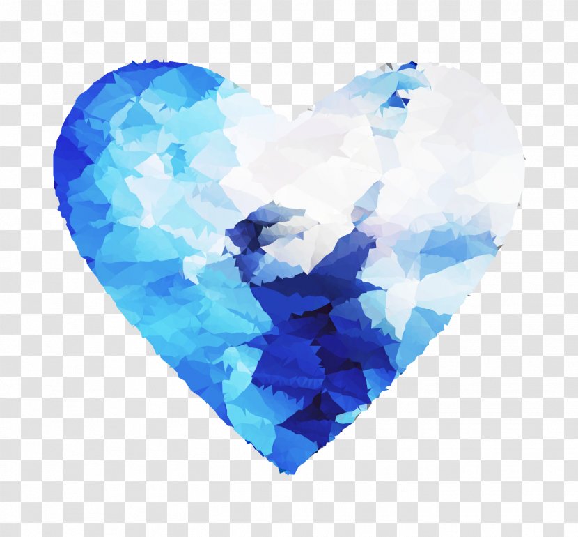 Heart M-095 - Aqua - Cobalt Blue Transparent PNG