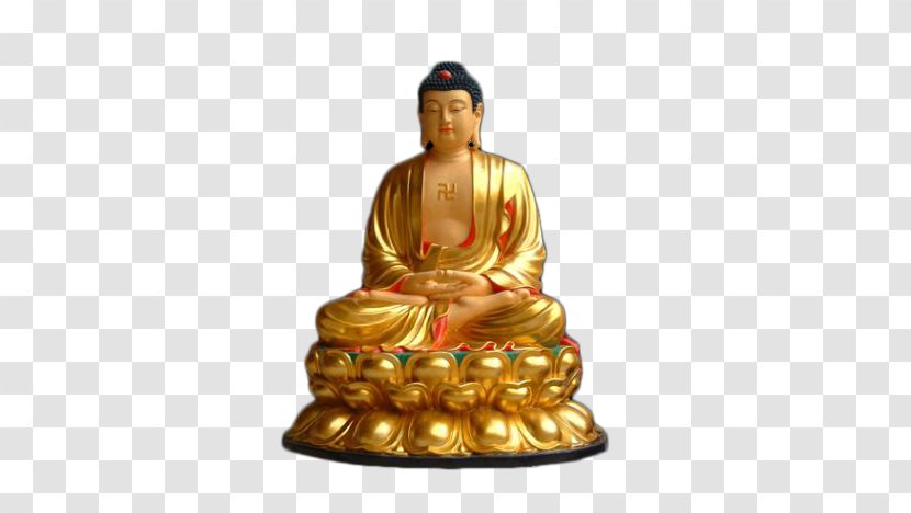 Golden Buddha Longer Sukhu0101vatu012bvyu016bha Su016btra Buddhahood Buddharupa Amitu0101bha - Bodhisattva - Great Day Gilded Statues Transparent PNG