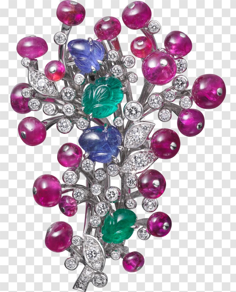 Brooch Emerald Jewellery Sapphire Diamond - Amethyst Transparent PNG