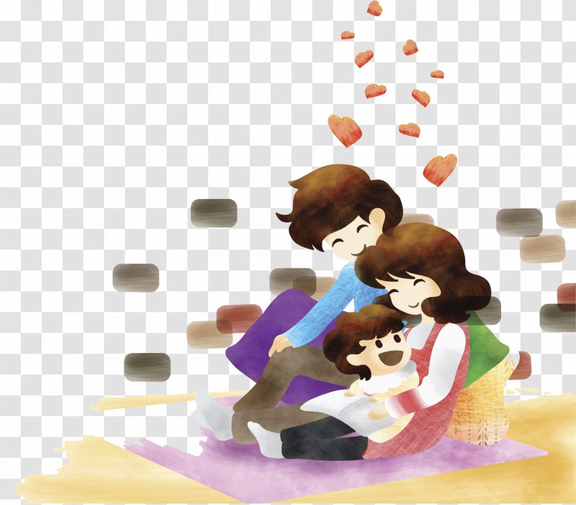 Watercolor Painting Illustration - A Family Of Three Transparent PNG