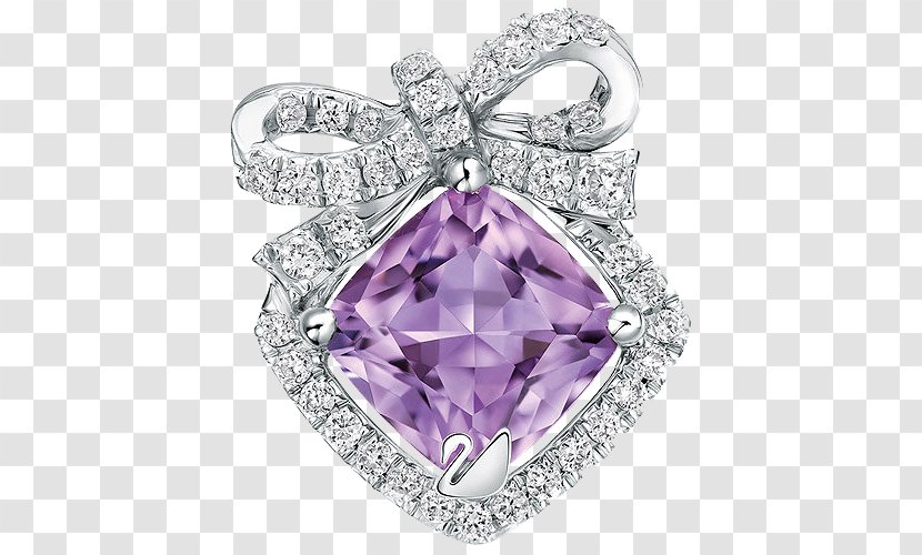 Amethyst Earring Swarovski AG Purple Jewellery - Heart - Jewelry Diamond Pendant Transparent PNG