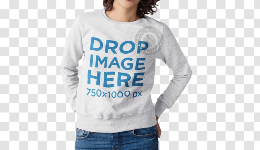 Long-sleeved T-shirt Hoodie Sweater - Wall Mockup Transparent PNG