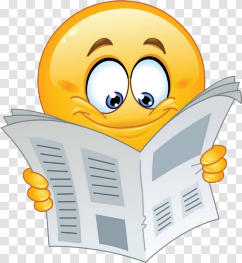 Reading Emoji - News Magazine - Cartoon Yellow Transparent PNG