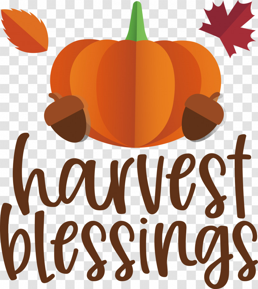 HARVEST BLESSINGS Thanksgiving Autumn Transparent PNG