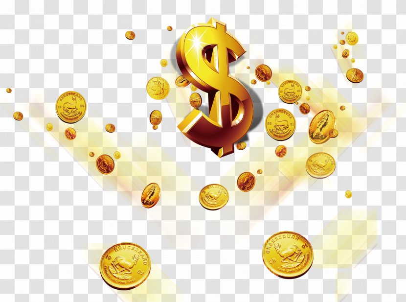 United States Dollar Sign Coin - Scattered Coins Transparent PNG