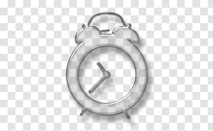 Silver Alarm Clocks Font - Clock Transparent PNG