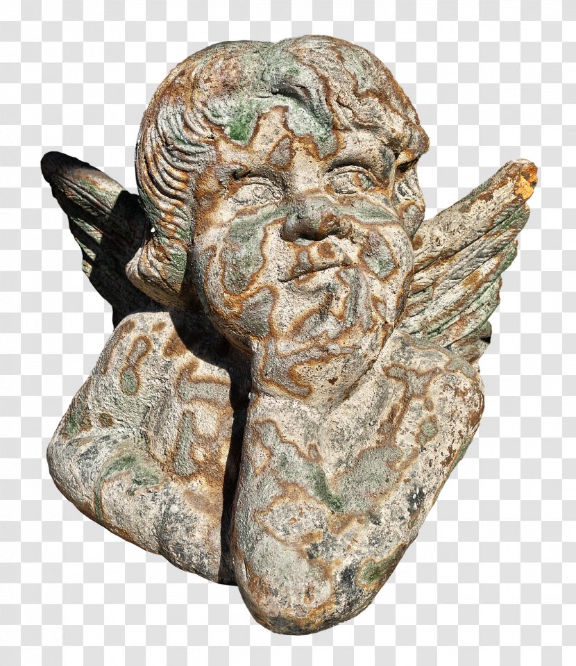 Cherub Sculpture Stone Carving Image Wood - Archangel Ornament Transparent PNG